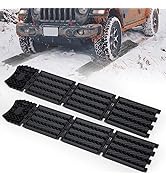 BUNKER INDUST Tire Traction Mats Foldable, Portable Recovery Track Boards for Off Road 4X4 Snow, ...