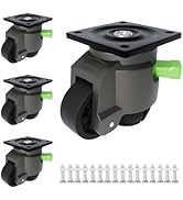 QXYJLCN Heavy Duty Leveling Casters, 4-Pack with Tool-Free Ratchet, 2200 Lbs Total Capacity, Heig...