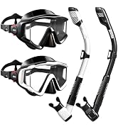 Aegend Snorkeling Gear for Adult Men Women: Diving Mask with Dry Snorkel Set - Anti Fog Panoramic...