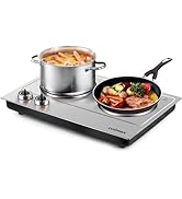 Hot Plate,Cusimax Dual Infrared Burner, Electric Ceramic Glass Stove,Adjustable Temperature Contr...