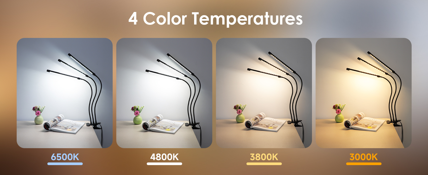 led desk lamp with 4 color modes