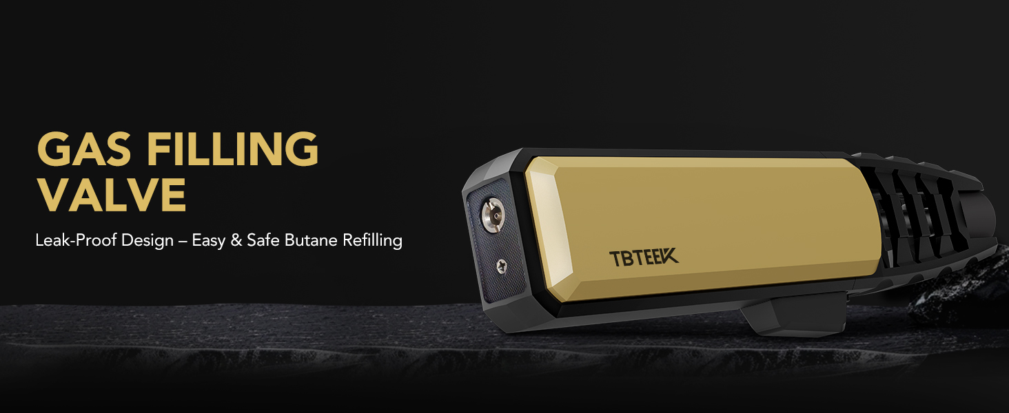Butane Torch Lighter with safety lock protection, Adjustable Jet Flame Lighter, Gas Filling Valve