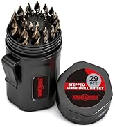 ANGELSWORD M35 Cobalt Stepped Point Tip Drill Bit,29 PCS(1/16"-1/2"), Titanium Coated Drill bit, ...