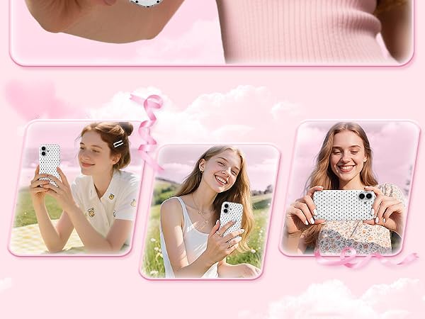 QLTYPRI Cute Polka Dot Phone Case