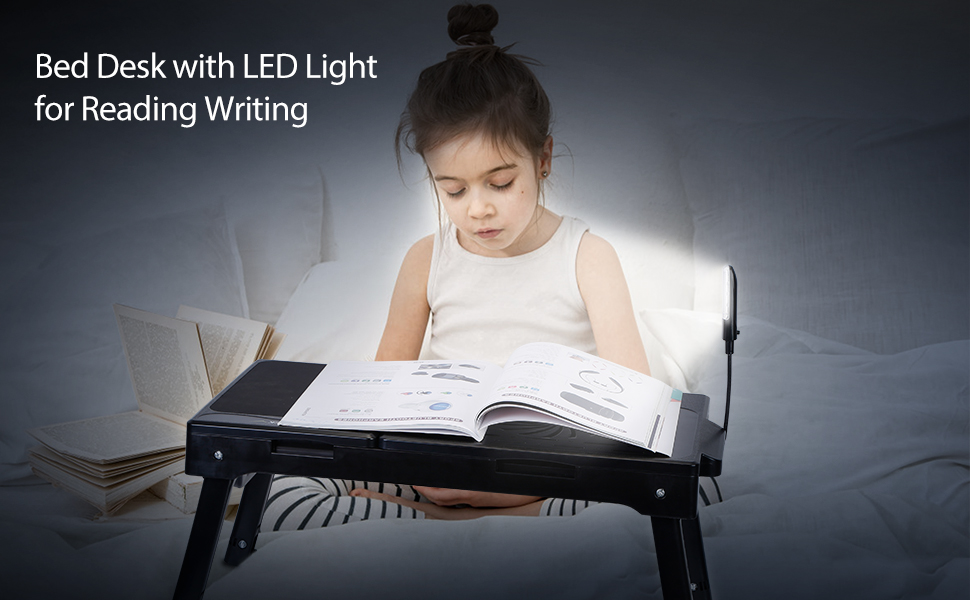 laptop desk for bed with light