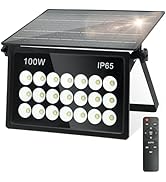 BOSITE 6000mAh Dusk to Dawn Flood Lights Battery Powered 100W Solar Floodlight Waterproof IP65 65...