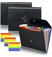 Cesil 3Pcs Accordian File Organizer Expanding File Folder, 13 Pockets File Holder Organizer, A4 L...