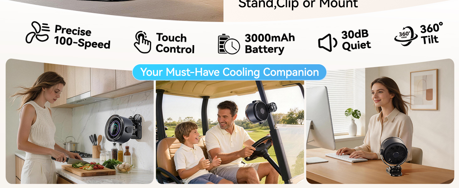 portable fan clip on