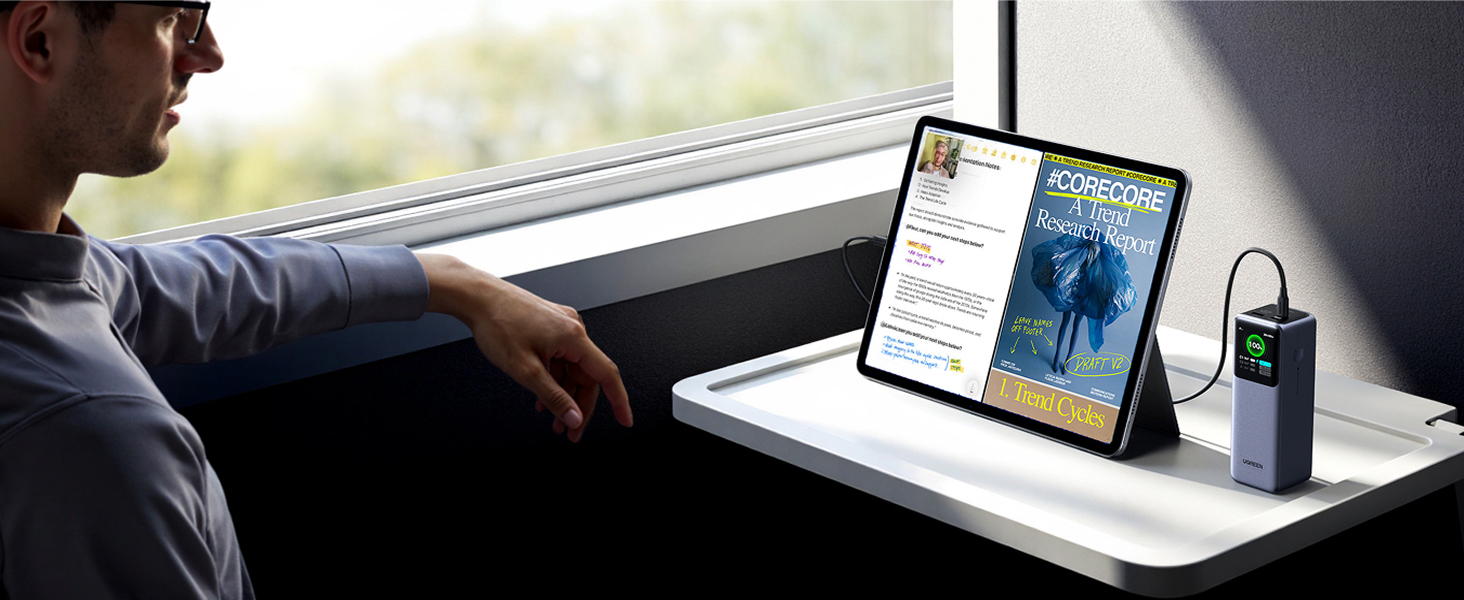 25000mAh portable charger with tft smart display