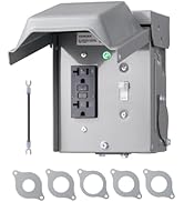 DEWENWILS Outdoor Outlet Box, 20 AMP Outdoor Electrical Outlet Box with WRTR GFCI Receptacle, Rai...