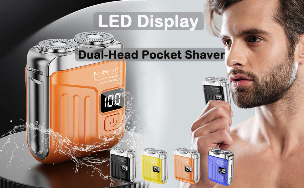 Portable Electric Shaver - LED Display Dual-Head Pocket Shaver