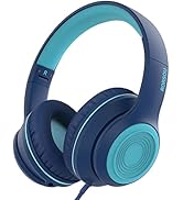 RORSOU K9 Kids Headphones with Microphone, Folding Stereo Bass Headset with 1.5M No-Tangle Cord f...