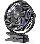 Airbition 10000mAh 8-Inch Clip on Fan Rechargeable, Battery Operated Powered USB Clamp Fan Portab...