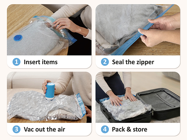 travel vacuum bags with electric pump