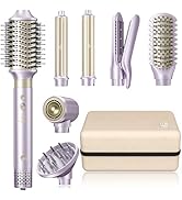 Hair Dryer Brush 8-in-1 Dual Voltage Hot Air Styler – Fast-Drying 110,000 RPM Ionic Blow Dryer wi...