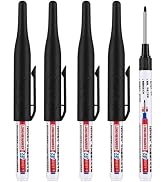 4 Pcs Black Multi Purpose Deep Hole Marker Pens,Long Nib Head Marker Waterproof Colorful Carpente...