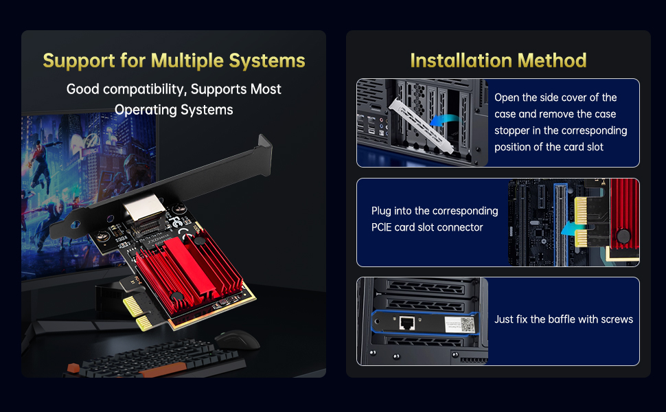 2.5Gbps PCIe Network Card RTL8125 Chip