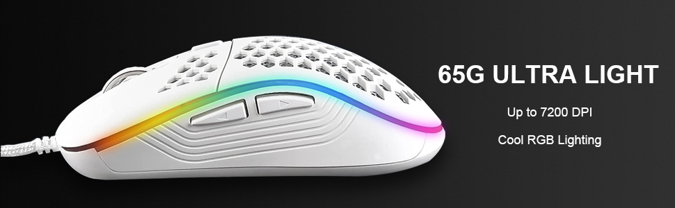 Lightweight 7200 DPI Honeycomb Optical Mouse
