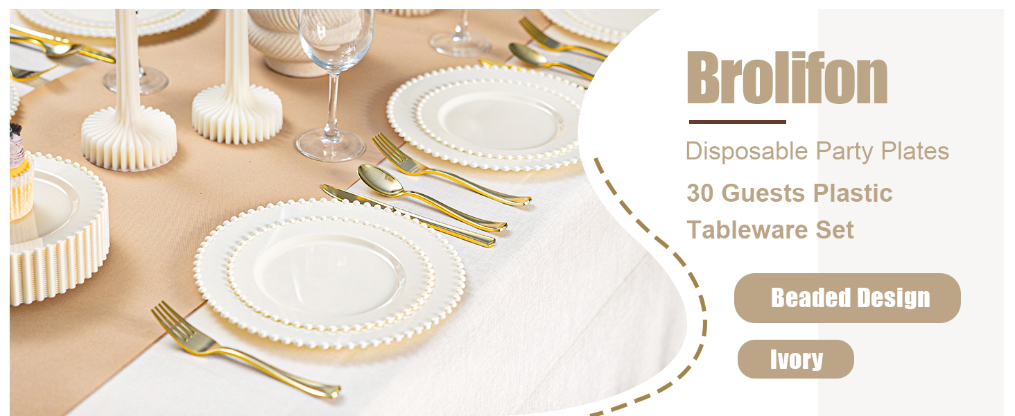 ivory plastic party plate 1