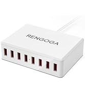 USB Charging Station, RENGOGA 50W/10A USB Charger 8-Ports USB Charging Hub, Multi USB Charger Blo...