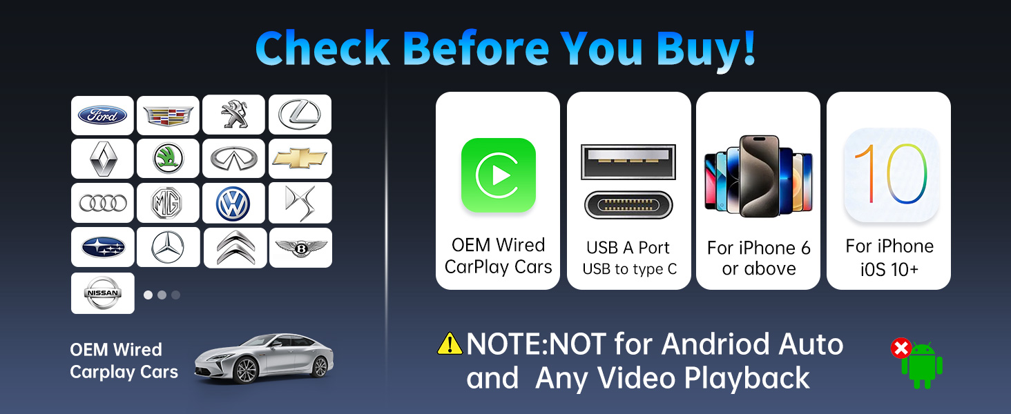 CNDPSTE Wireless CarPlay Adapter