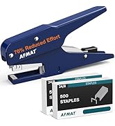 AFMAT Effortless Plier Stapler, Metal 50 Sheet Stapling Plier, with 1000 5/16" Staples, Handheld ...