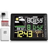 DOOMAY Indoor Outdoor Wireless Weather Station | Digital Thermometer Hygrometer Monitor with Baro...
