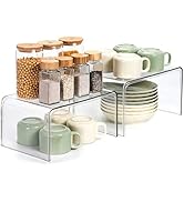 Clear Cabinet Organizer, Shelf Organizer 2 Sets for Kitchen Organizers and Storage, Display Pantr...