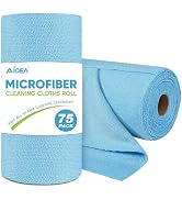 AIDEA Microfiber Cleaning Cloth Roll, 75PK, Reusable Tear Away Paper Towels, Microfiber Towels fo...