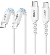 USB C to USB C Cable 10ft 2 Pack, 100W USB C to C Fast Charging Cable, Long Type C Fast Charger C...
