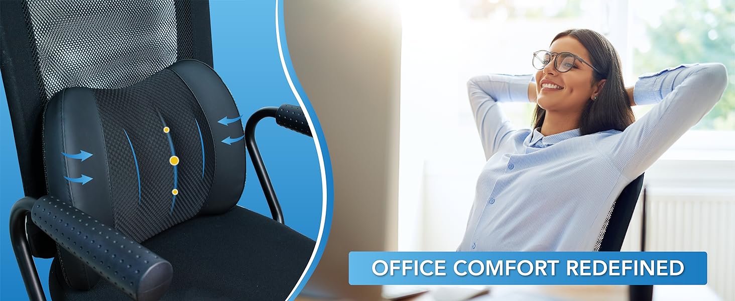 Comfortable back pillow for car provides just the right amount of support for the waist and back