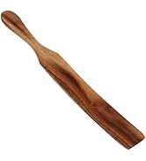 DEARMAMY 11-inch Long Wooden Spatula Heavy Duty Stir Paddle Large Wooden Spoon Kitchen Non Stick ...