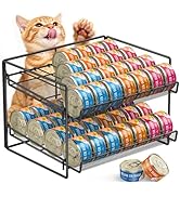 Cat Food Can Organizer, Can Organizer for Pantry, 2-Tier Metal Cat Food Storage Container Holds 5...