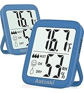 Antonki 2 Pack Room Thermometer for Home, Digital Temperature and Humidity Monitors, Indoor Hygro...