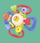 Baby Teething &amp; Rattle Toy – Safe, Multi-Functional BPA-Free Silicone Toy for Babies 0-12 Months ...