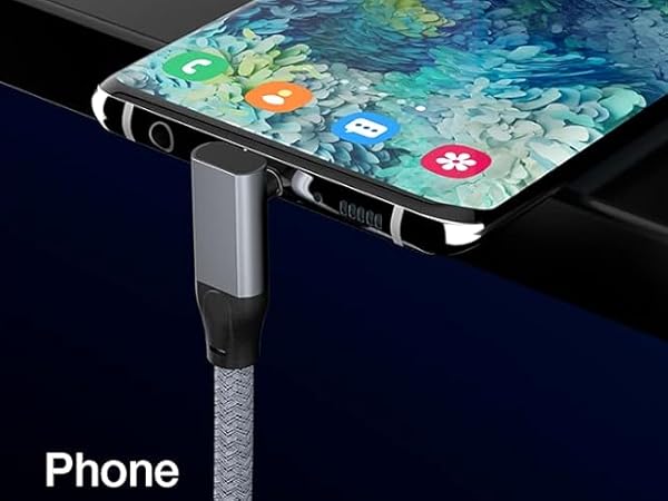 90 Degree USB C Extension Cable 1ft, 100W Short USBC Male to USBC Female Cable