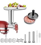 Stainless Steel Meat Grinder for KitchenAid Mixer, Meat Grinders, Sausage Stuffer, Burger Press, ...
