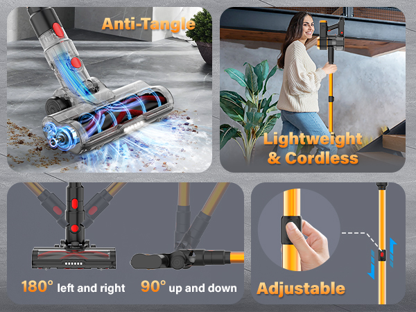 vacuum cleaner cordless upright compact electric floor sweeper anti-tangle pet hair dog