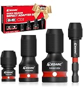 EZARC 4 Pcs Impact to 1/4 Hex Converter, 1/2 3/8 1/4-Inch Square Drive Sockets to 1/4-Inch Hex Ad...