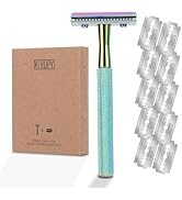 Keropy Safety Razor For Man With 10 Premium Stainless Steel Razor Blade Reusable Single Blade Raz...