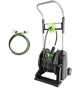 YESTAR Pedal Hose Reel Cart with 82 ft of 1/2" Hose, Portable Water Hose Reel with Wheels, Garden...