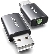 2 Pack USB to 3.5mm Jack Audio Adapter, JSAUX USB to Audio Aux Adapter External Stereo Sound Card...