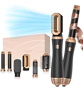 6 in 1 Blow Dryer Brush, Detachable Hair Dryer Brush Air Curler Air Styler Wrap, Curly Twist Hot ...