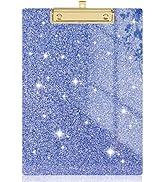 Rimilak Acrylic Clipboards, Glitter Clipboard with Low Profile Gold Clip, Designed for Classroom ...