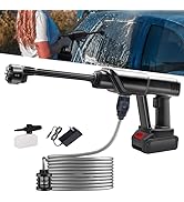 Cordless Pressure Washer, 6-in-1 Nozzle Portable Battery Power Washer Handheld, Portable High Pre...