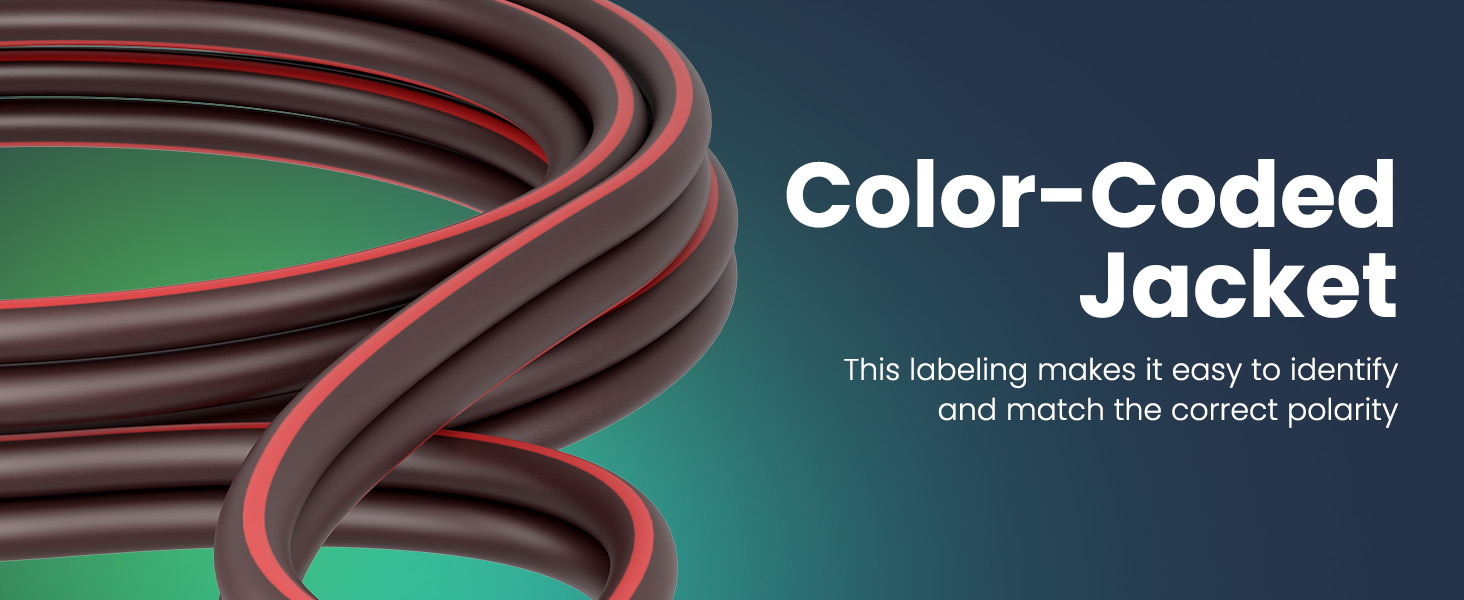 Color-Coded Jacket This labeling makes it easy to identify and match the correct polarity