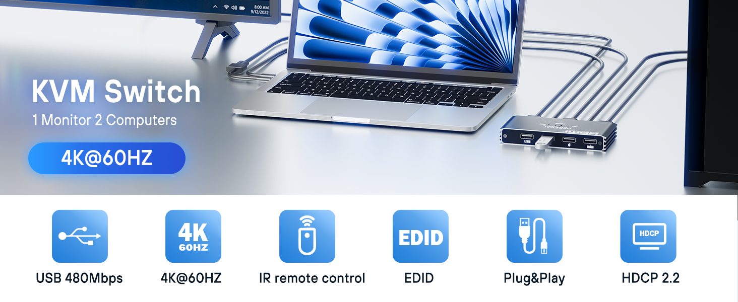 hdmi kvm switch 2 monitors 2 computers