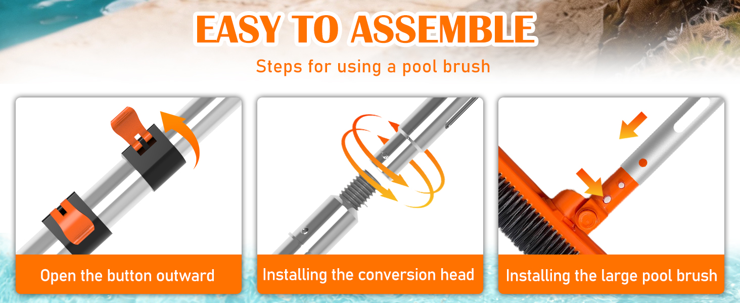 Pool Pole with Brush