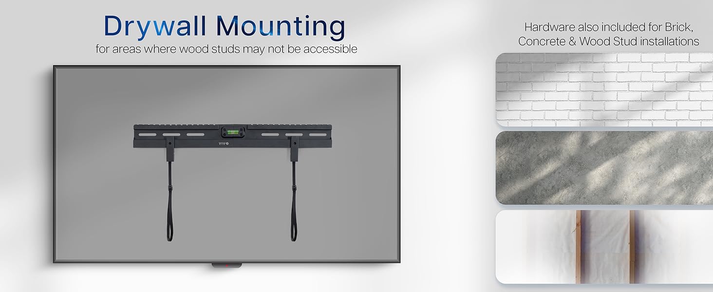 No stud TV mount Drywall TV mount TV wall mount no studs Studless TV mount Low profile TV mount