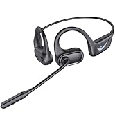 CPTEA Bluetooth Headset with Microphone, Open Ear Headphones, Dual Connect Bluetooth 5.4 Headphon...